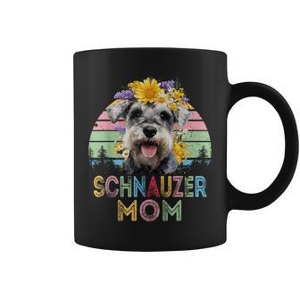 Schnauzer Mamá Perro Flor Amor Diseño Día De La Madre Taza de café - Regaloses