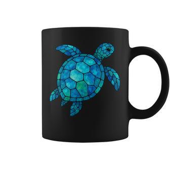 Sea Turtle Mosaic Ocean Animal Save The Turtles Coffee Mug - Monsterry