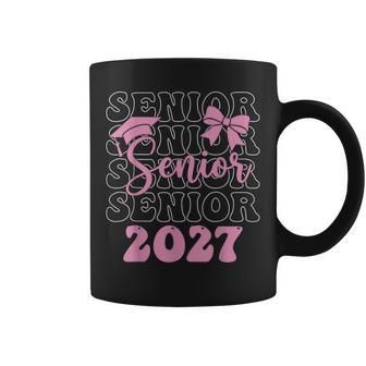 Senior 2027 Girls Class Of 2027 Graduation Pink Bow Coffee Mug - Thegiftio UK