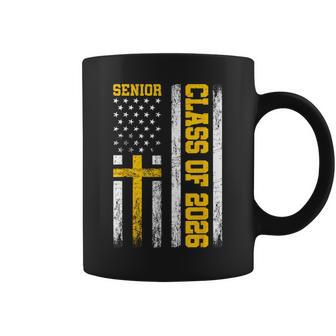 Senior Class Of 2026 Usa Flag Cross Christian Senior 2026 Coffee Mug - Thegiftio UK
