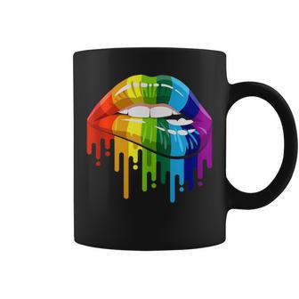 Sexy Arco Iris Labios Camisa Lgbt Gay Lesbianas In Mangas Taza de café - Regaloses
