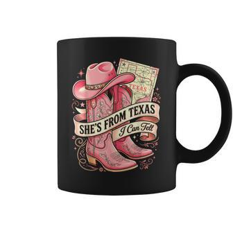 She's From Texas I Can Tell Cowboy Boots Hat Texas's Girl Coffee Mug - Thegiftio UK