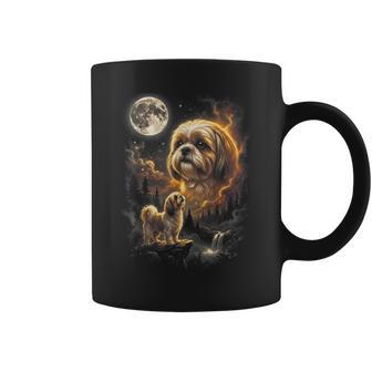 Shih Tzu Howling To The Moon Retro Vintage 90S Dog Coffee Mug - Thegiftio UK