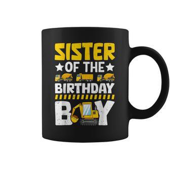 Sister Of The Birthday Boy Construction Theme Party Matching Coffee Mug - Thegiftio UK