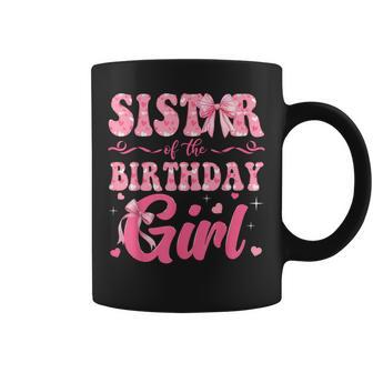 Sister Of The Birthday Girl Family Pink Coquette Bow Coffee Mug - Thegiftio UK