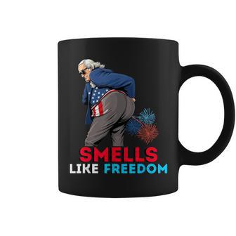 Smells Like Freedom George Washington Fireworks Usa Coffee Mug - Thegiftio UK