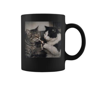 Smoking Cat Cigarette Kitten Meme Stupid Brainrot Coffee Mug - Thegiftio UK