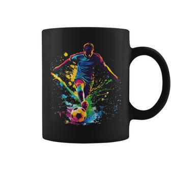 Soccer Ball Football Player And Fan Graphic Coffee Mug - Thegiftio UK