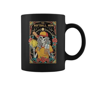 Softball Mom Tarot Card Skeleton Sports Mom Game Day Coffee Mug - Thegiftio