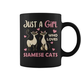 Solo Una Chica Que Ama A Los Gatosiameses Lindo Manga Anime Gatos Taza de café - Regaloses
