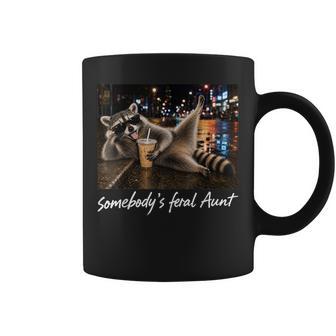 Somebody's Feral Aunt Raccoon Coffee Sarcastic Animal Coffee Mug - Monsterry UK