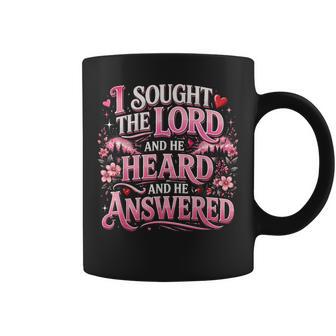 I Sought The Lord And He Heard And He Answered Christian Coffee Mug - Thegiftio UK