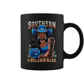 Southern & Melanin Made Black Cowgirl Western Texas Rodeo Coffee Mug - Thegiftio
