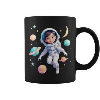 Space Girl Astronaut Cute Female Cosmic Explorer Coffee Mug - Monsterry