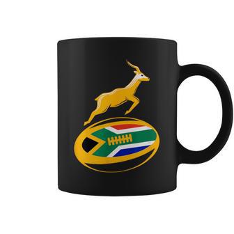 Springbok ラグビーボール & 南アフリカ国旗 メンズ レディース キッズ コーヒーマグ - Kawaiitshirt
