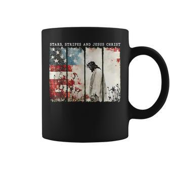 Stars Stripes And Jesus Christ Patriotic Christian Coffee Mug - Thegiftio UK