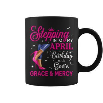 Stepping Into My April Girls High Heels Birthday Coffee Mug - Thegiftio UK