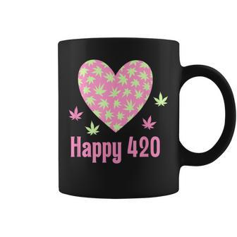 Stoner 420 Weed Women's Pink Cute Marijuana Pot Leaf Coffee Mug - Thegiftio UK
