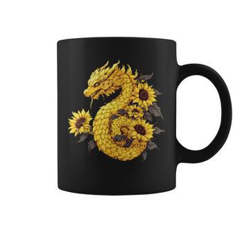 Sunflower Dragon Flower Fantasy Floral Coffee Mug - Thegiftio UK