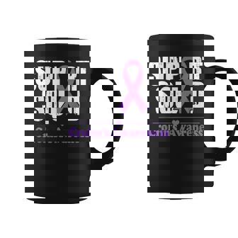 Support Crohns Disease Squad Purple Ribbon Crohn's Awareness Coffee Mug | Seseable CA