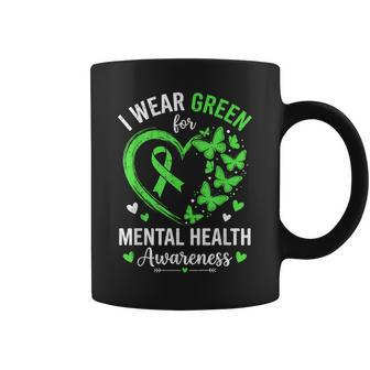 Support Squad Mental Health Matters Awareness Green Ribbon Coffee Mug - Thegiftio UK