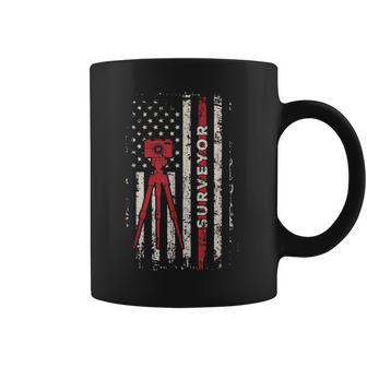 Surveyor American Flag Camisa Ingenieros Land Es Hombres Taza de café - Regaloses