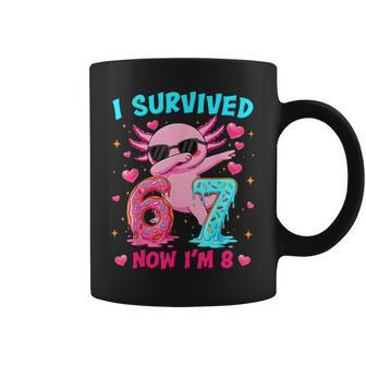 I Survived 6 7 Now I'm 8 Cute Axolotl 8Th Birthday Girl Boy Coffee Mug - Thegiftio UK