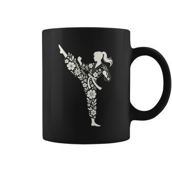 Taekwondo Girl Floral Martial Arts Kids Girls Karate Coffee Mug - Monsterry