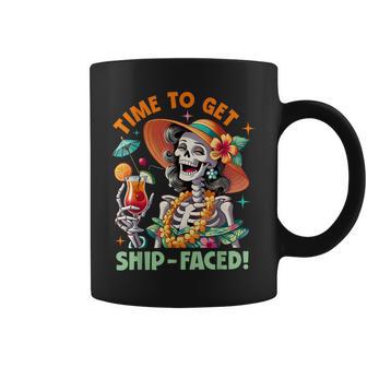 Time To Get Ship Faced Skeleton Woman Hawaii Beach Summer Coffee Mug - Thegiftio UK