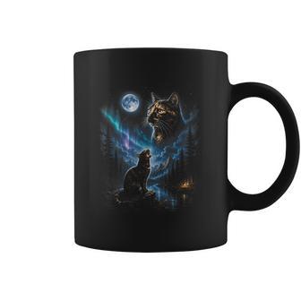 Tortoiseshell Cat Howling At Moon Vintage Cat Halloween Coffee Mug - Thegiftio UK
