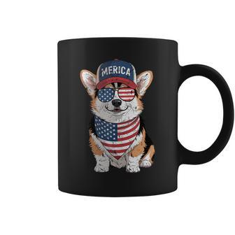 Tri Color Corgi 4Th Of July Us American Flag Dog Patriotic Coffee Mug - Thegiftio UK