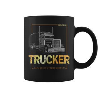Trucker Born To Be Camionero Diseñointage Taza de café - Regaloses