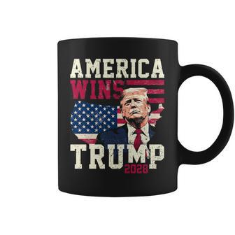 Trump 2028 América Gana Manga Larga Taza de café - Regaloses