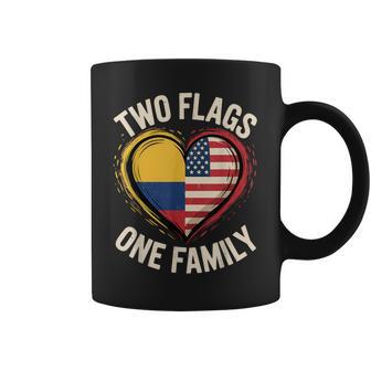 Two Flags One Family American Colombian Usa Colombia America Coffee Mug - Thegiftio UK