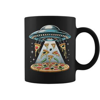 Ufo エイリアン 食べるピザ誘拐 面白い食べ物愛好家 コーヒーマグ - Kawaiitshirt