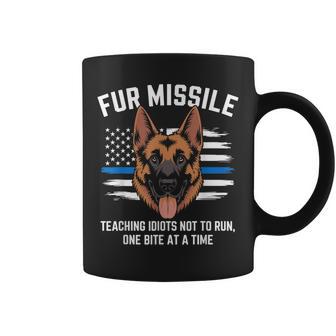 Unidad K9 Fur Missile Police Dog Delgada Línea Azul Bandera Estadounidense Taza de café - Regaloses