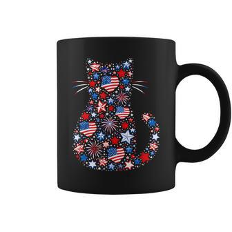 Usa Flag Lucky Clover Patriotic 4Th July Cat Lover Coffee Mug - Monsterry