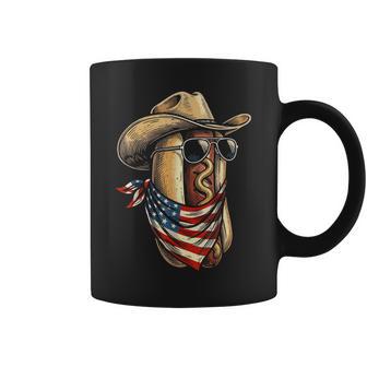 Usa Patriotic Cowboy Hotdog Western 4Th Of July Coffee Mug - Thegiftio UK