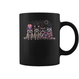Usa Patriotic Cute Raccoon Kids 4Th Of July Coffee Mug - Thegiftio UK