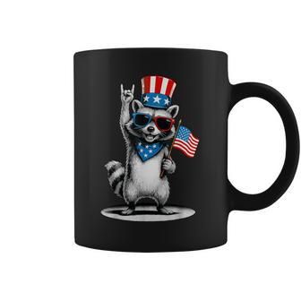 Usa Patriotic Raccoon Kids 4Th Of July Coffee Mug - Thegiftio UK