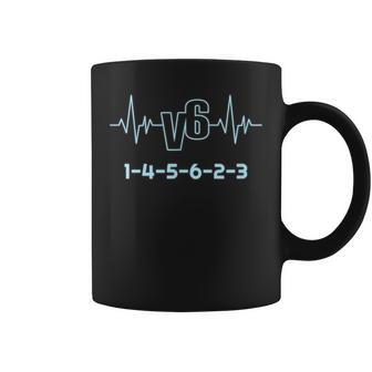 V6 ハートビートデザイン 6シリンダーカーファン用 コーヒーマグ - Kawaiitshirt