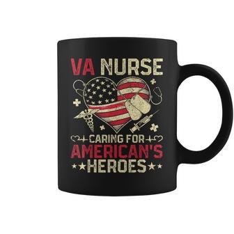 Va Nurse Caring For America's Heroes Veterans Day Usa Heart Coffee Mug - Thegiftio UK