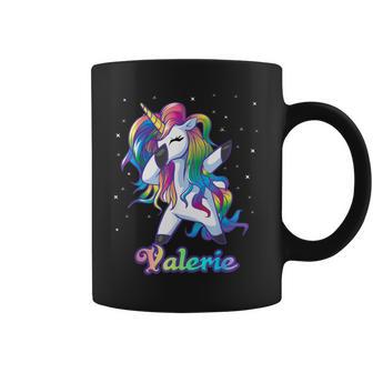 Valerie Nom Personnalisé Licorne Arc-En-Ciel Tasse - Cadeauxyz