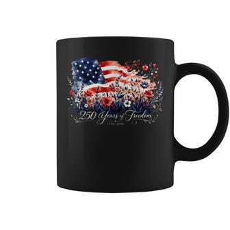 Vintage 250 Years Of Freedom 1776-2026 July 4Th Floral Coffee Mug | Seseable UK
