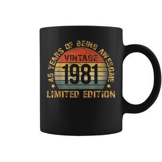 Vintage 45 Birthday Decorations 45Yr 1981 45Th Birthday Coffee Mug - Thegiftio UK