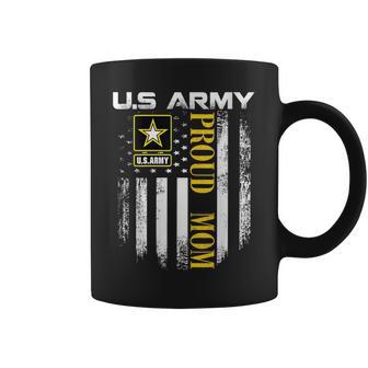 Vintage Army Proud Mom With American Flag Coffee Mug - Thegiftio UK