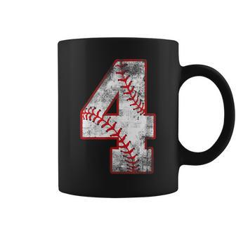 Vintage Baseball 4 Jersey Number Coffee Mug - Thegiftio UK