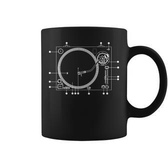 Vintage Blueprint Fonógrafoinilo Jugador Retro Carta Regalo Taza de café - Regaloses