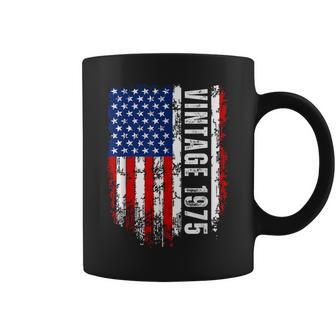 Vintage Born 1975 Regalos De Cumpleaños Con Laieja Bandera Americana Taza de café - Regaloses