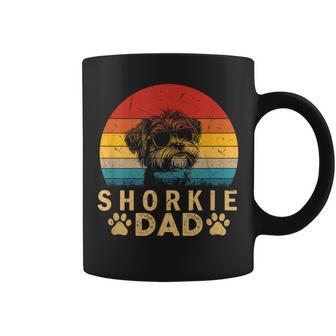 Vintage Cool Shorkie Dad Dog Lovers Paw Print Fathers Day Coffee Mug - Monsterry